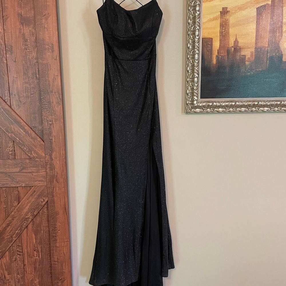 CHICAS Black Backless Prom/Formal Dress